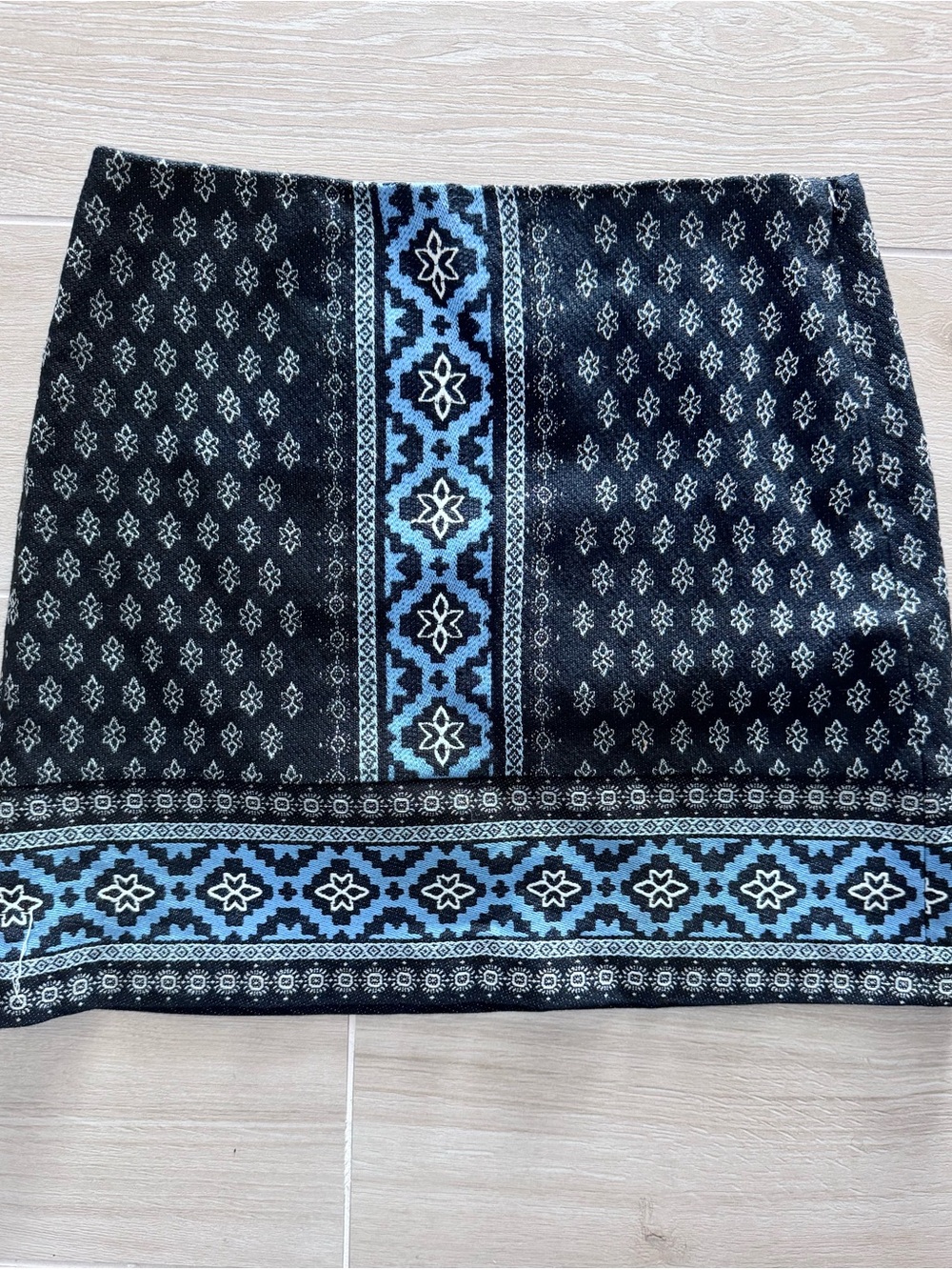 Blue Patterned Women’s Mini Skirt